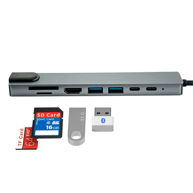 Type-C sipu docking station 8 in 1 usb hubs 3.0 suitable for MacBook laptop usb c hub hdmi