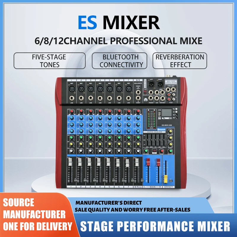 8 Channel Guitar Digital Consola Mixer With Usb Dj Controller/Audio Console Mixer