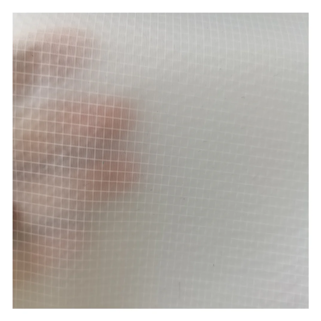 15D transparent nylon taffeta ripstop fabric with silicone coating both sides for tarps