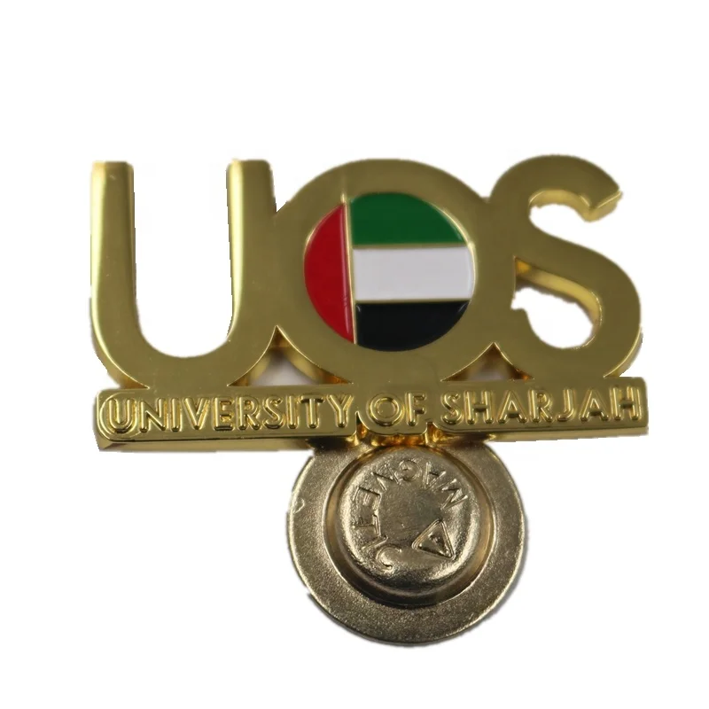 Custom logo high quality gold metal zinc alloy magnet button badge pin with magnet