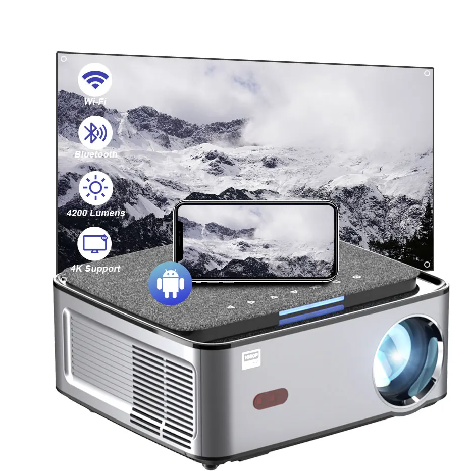RIGAL P1 video projectors presentation equipments theater home digital auto focus 4k mini video tv projectors