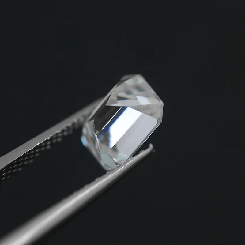 SICGEM Pure White VVS Emerald Cut Moissanite Synthetic Loose Gemstone Wholesale Availability