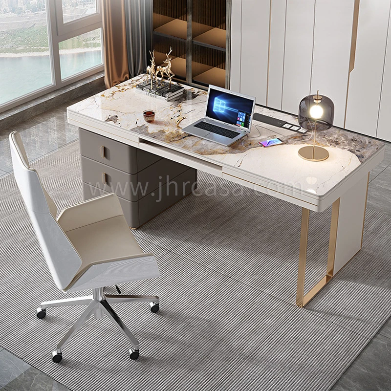 Italian Style Home Office Desk Computer Working Table Luxury CEO Boss Modern Office Table Workstation