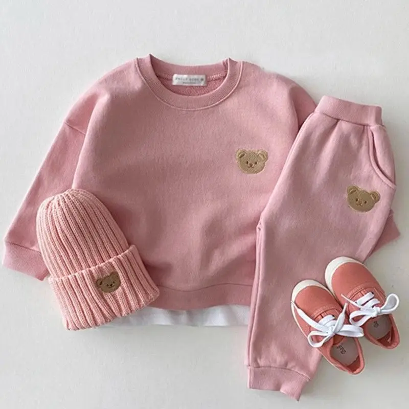 Casual 2pcs Set for Boys Winter Knitted Pullover Sweater Sports Suit Baby Toddler Outfits Clothing set