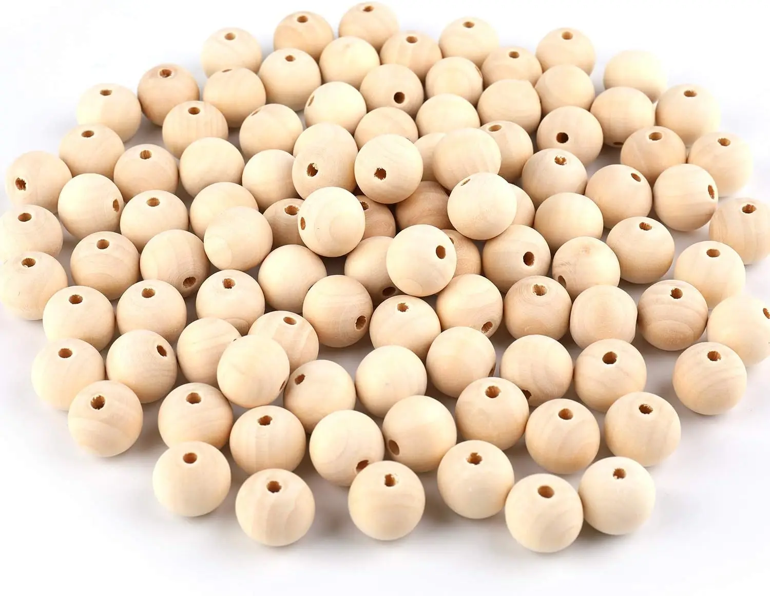 600 Pack 16mm Natural Wood Beads Unfinished Round Wooden Loose Beads Wood Spacer Beads for Craft Making