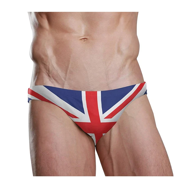 New trendy hot sale swimming suit for men custom spicy charming UK flag pattern mens beachwear male swim briefs