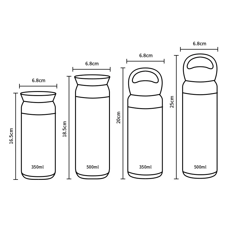 Outdoor 350ml Portable Tumbler 304 Stainless Steel Japanese Coffee Cup with Lid Smart Digital Vacuum Flask Office Kitchen Use