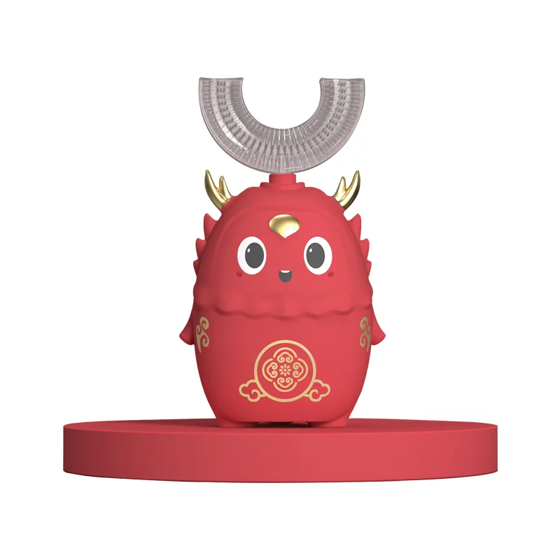 AIWO Cute Cartoon Design 100% Full Inspection Kinderzahnburste U Shape Sonic Kids Toothbrush Electrical