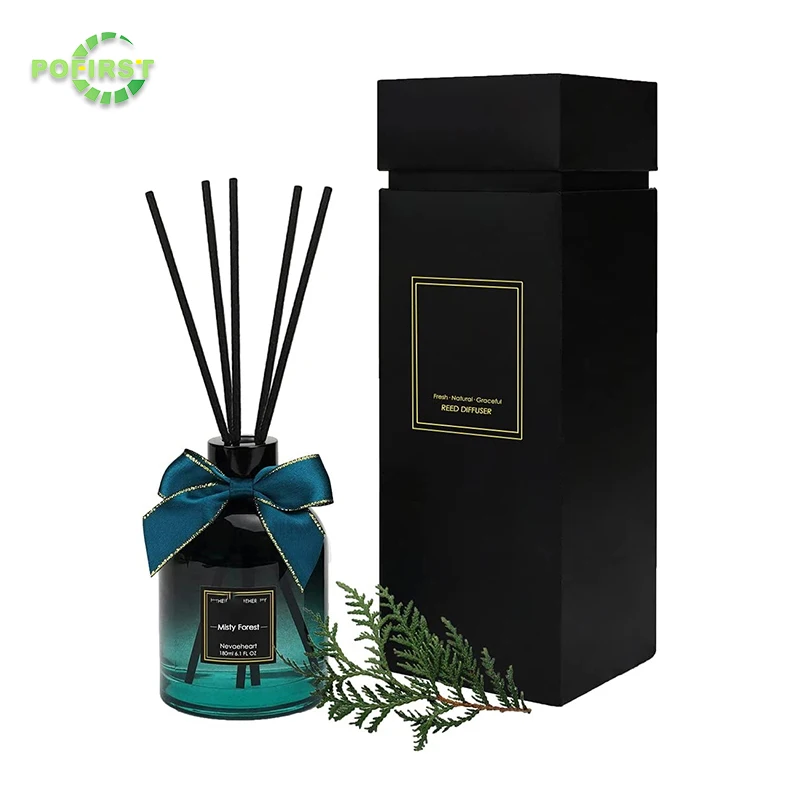 multi function incense expander wood reed diffuser jar luxury glass black