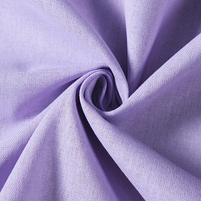 New fashion clothing solid color thickened plain linen fabric in stock 100% linen plain fabric