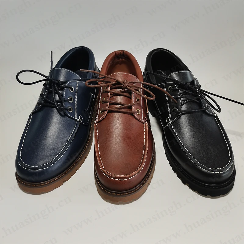 CR,affordable price lace-up style brown boat shoes long time standing comfy rubber outsole peas shoes HSW060