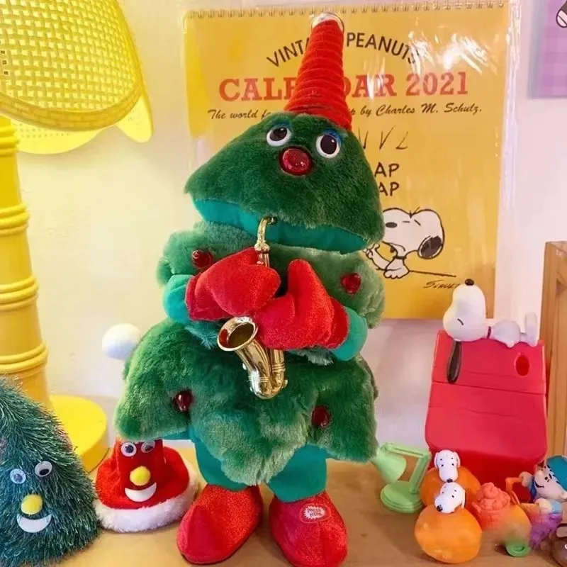 Best selling Christmas funny tree toys with music and sound Christmas singing dancing recording toys gifts for children