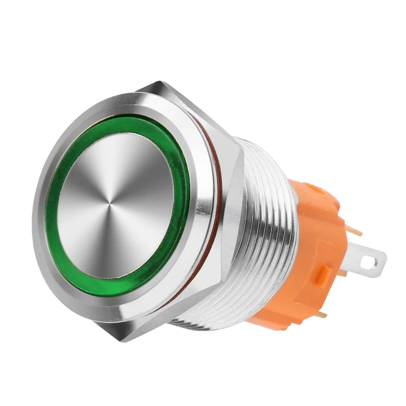 LANBOO 16/19mm 3A IP67 Waterproof Self-locking or Self-resetting 1NO1NC Customizable Stainless Steel Metal Push Button Switch