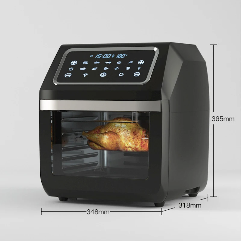 1700W 1800W 12L Air Fryer oven Adjustable thermostat with LED display and easy control for cooking without oil or with less oil