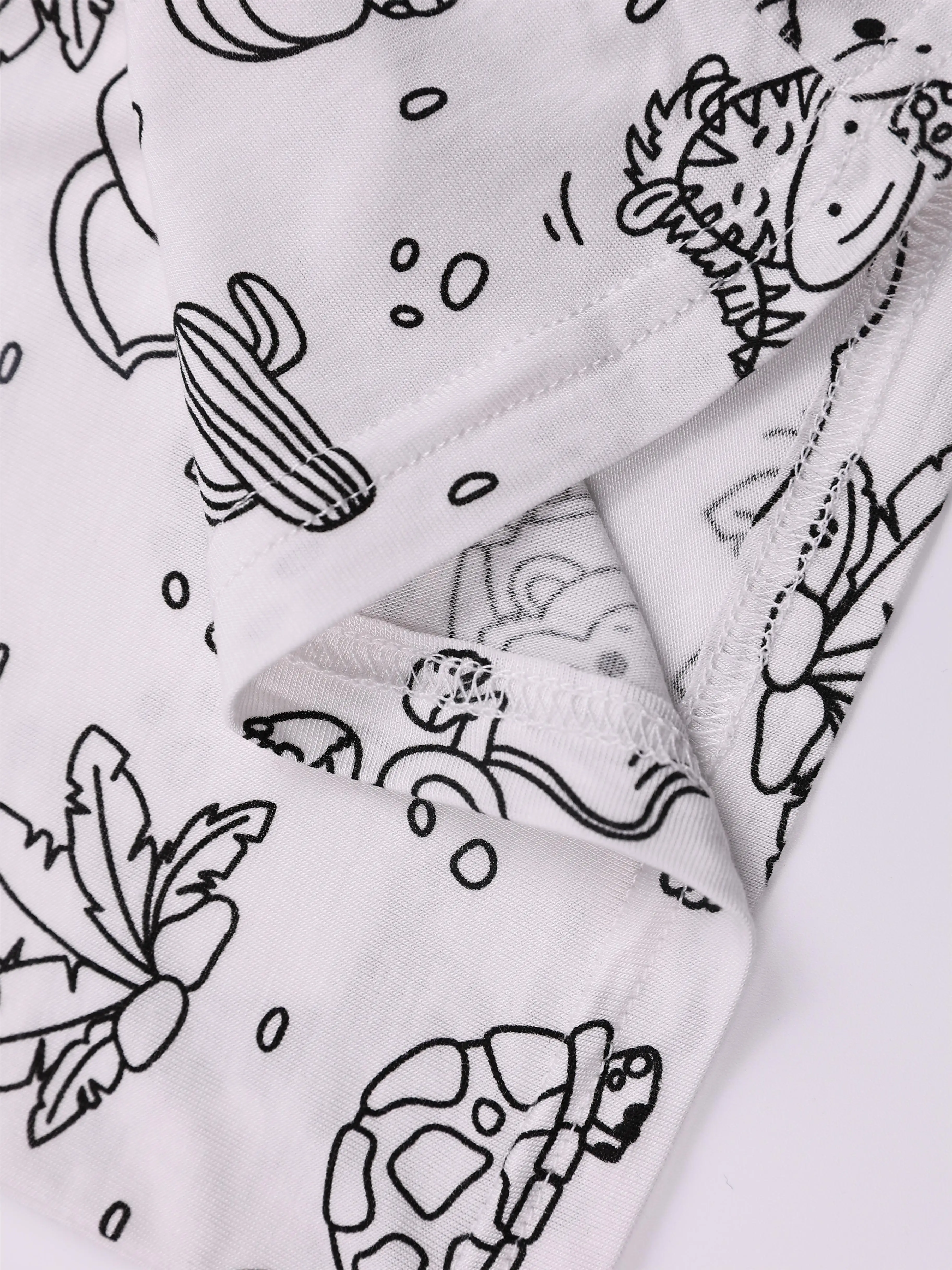 Lvkiss  DIY promotion Kids Pajamas T shirts 3T Sleepwear Set Bamboo Viscose Girl Boy Unisex Children Painting Drawing Pajamas