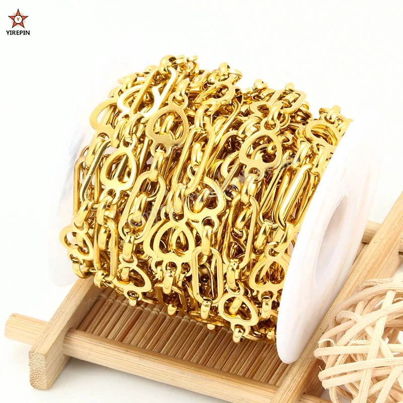 Hip hop non fading stainless steel handmade chain twisted chain DIY necklace bracelet clothing chain jewelry accessories