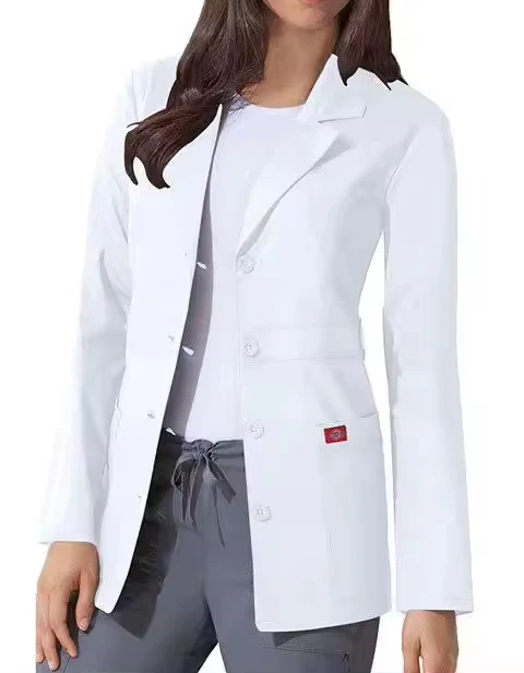 Hot Sale Hospital Uniform Woven for Women Sample Office Uniform Designs Polyester Cotton High Quality White Lab Coat