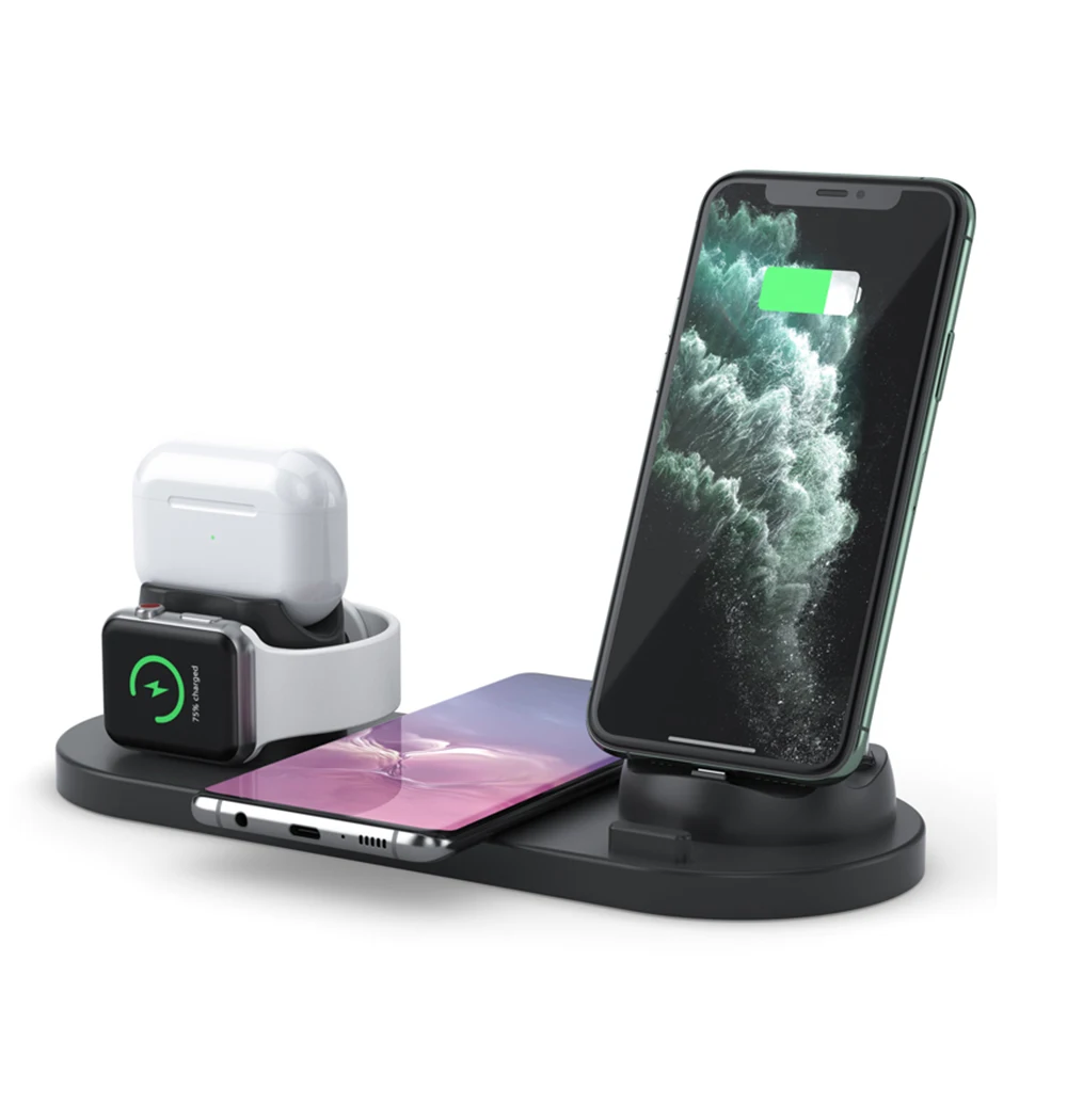 Трендовые товары 2021 Новое поступление Беспроводное зарядное устройство 6 в 1 зарядная станция