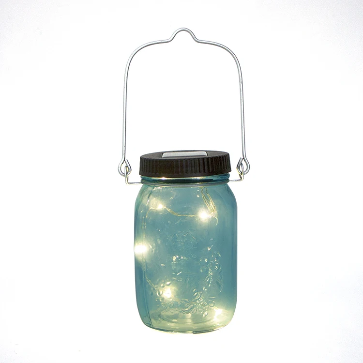 Solar Glass Rechargeable Solar Hanging Lantern Light for Outdoor Garden