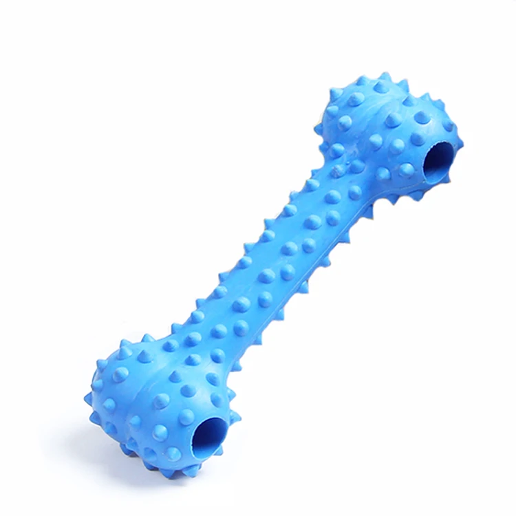 Eco-Friendly Colorful Durable Rubber Pet Cleaning Dental Care Toy Dog Chew Bone