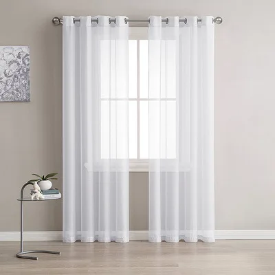 2021 best selling solid color curtain Soft touch and ethereal tulle window curtains for bedroom