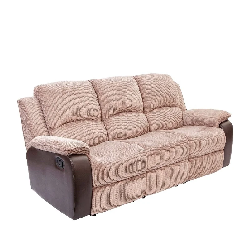 JKY Furniture 3 Seater Fabric Manual High Back Loveseat Motion Recliner Sofa Set Reclining With Massage For Living Room