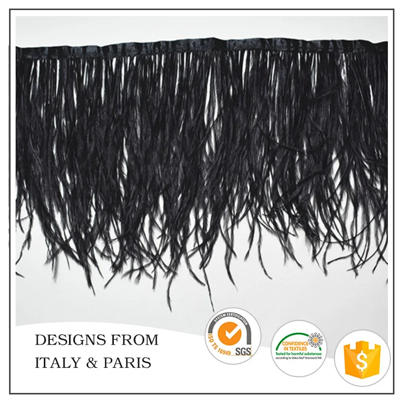 Fluffy 8cm ostrich feather thick trimming fringe for DIY clothing accessories