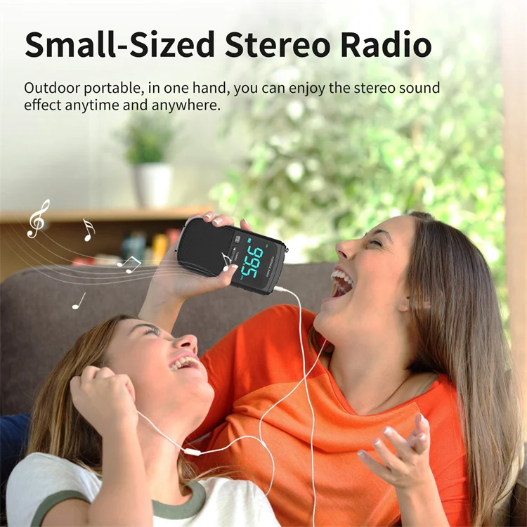 Portable AM FM Radios Pocket Player Radio with Speaker & Headphone Jack