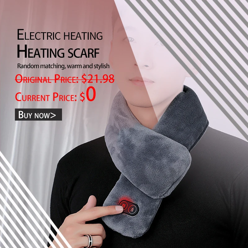 Fashion Smart Heated Neckerchief Winter Electric 3 Levels Temperature Warming Self Heating Scarf