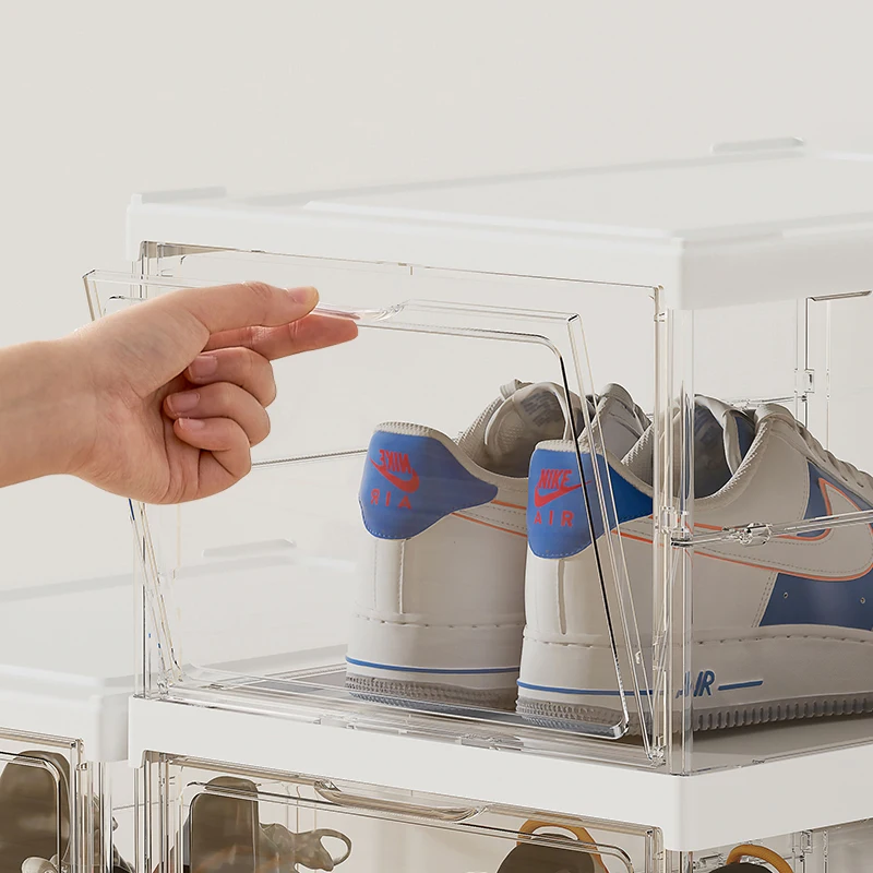 Wannuo Cheap and fine Custom shoe box Shoe storage box Plastic transparent folding shoe case storage box