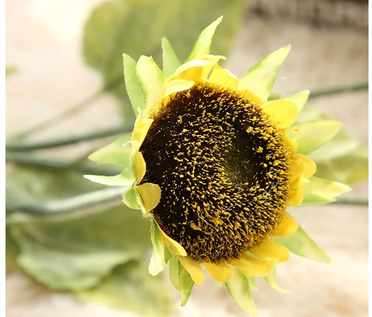 Hot sale high simulation giant yellow sunflower artificial flowers for cemetery