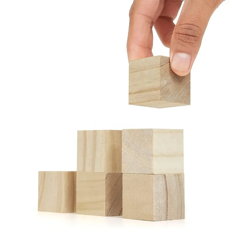 Unfinished Wooden Blocks Small Wood Cubes For Crafts And DIY Home Decor