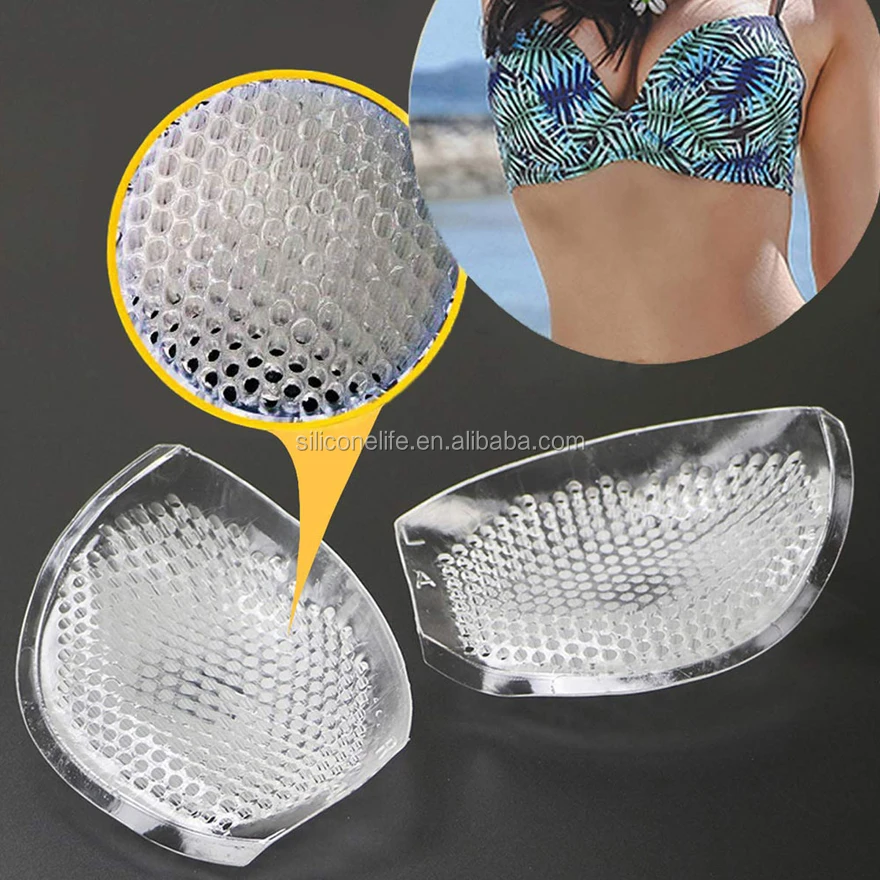 Thick Round Magical Silicone Transparent Chest Pad Inserts Breathable Hole Swimsuit Underwear Women