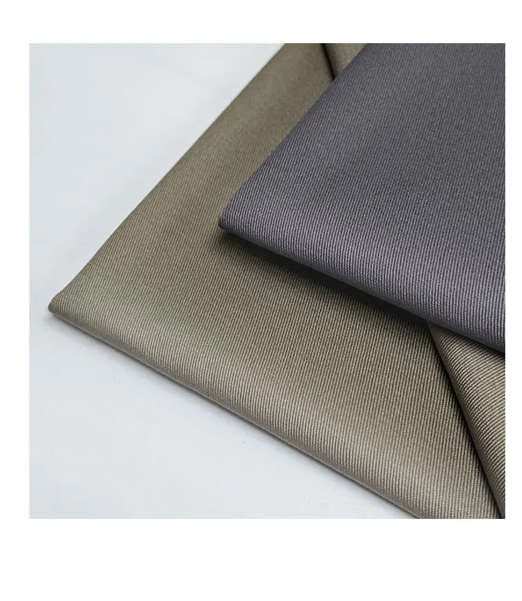 Custom 98 Cotton 2 Spandex Stretch Elastane Brushed Imitation Tencel Twill Khaki Fabric