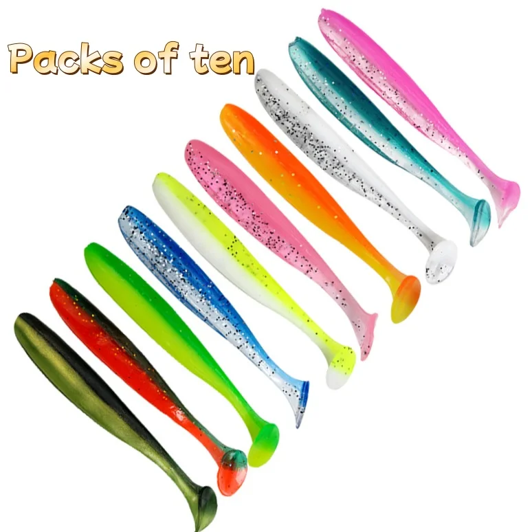 10 pcs Factory direct Luya bait. Soft T-tail maggot bait. Fishing gear for outdoor. Two-color T-tail soft worm