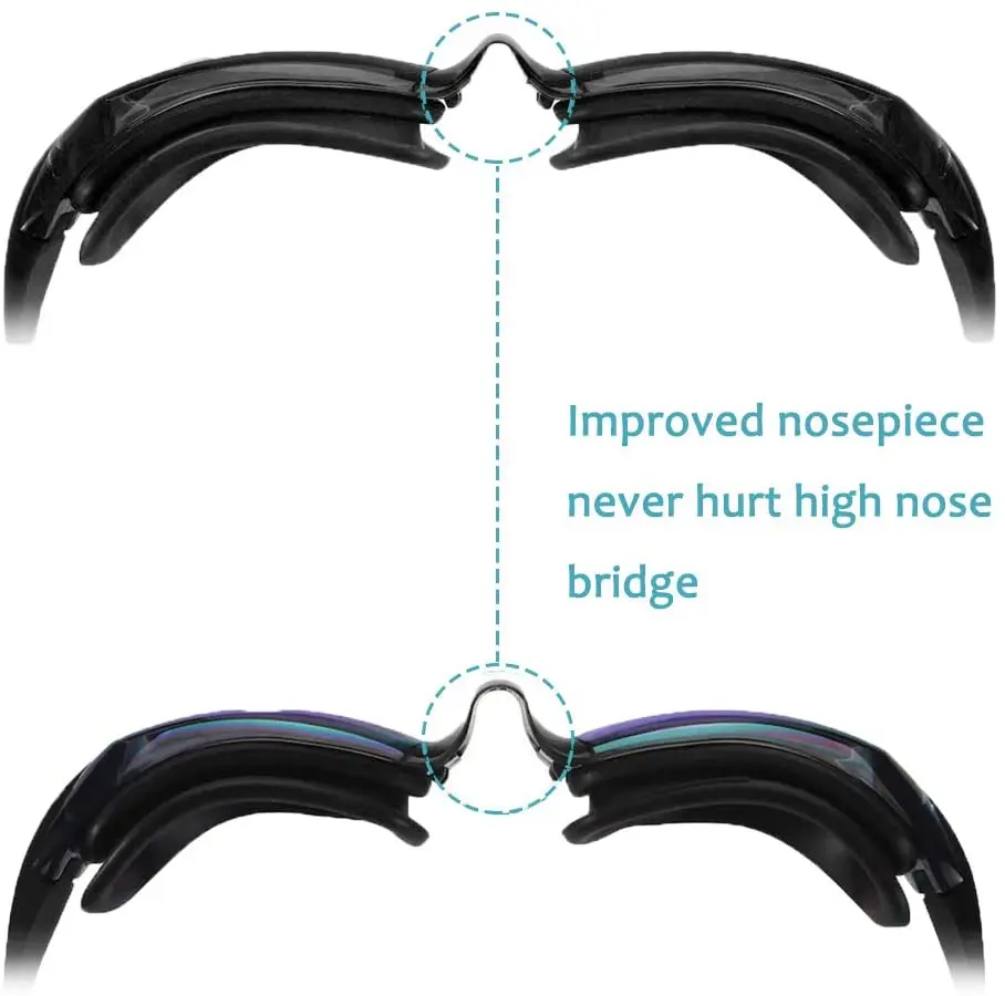 Swim Goggles No Leaking Anti-Fog Nose Clip and Ear Plug for Adult Men Women kids