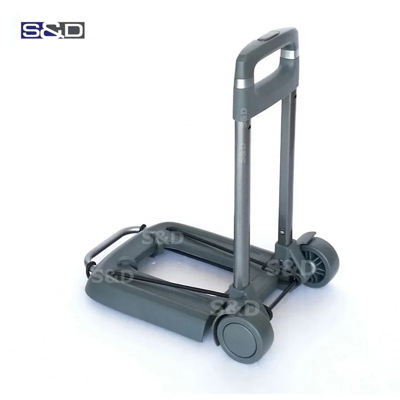 Platform compact mini steel telescopic portable lightweight folding shopping travel retractable luggage hand trolley cart truck