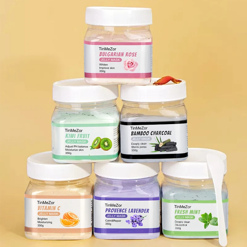 Private label low moq exfoliate tightening hyaluronic acid collagen pink skin facial masks strawberry jelly mask