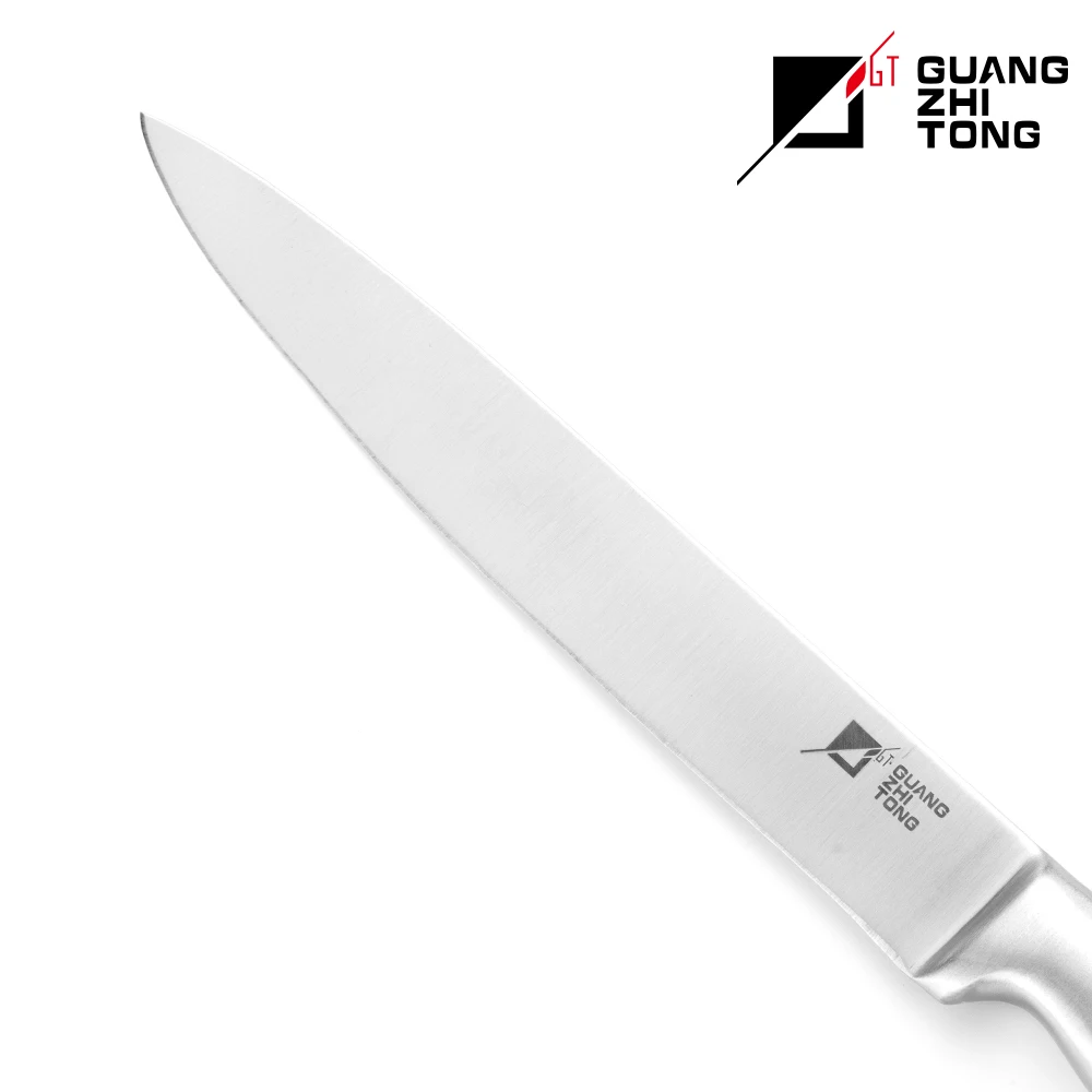 8-Inch Stainless Steel Kitchen Knife with Hollow Handle OEM Carving Slicing Knife Eco-Friendly Metal Kitchen Knife