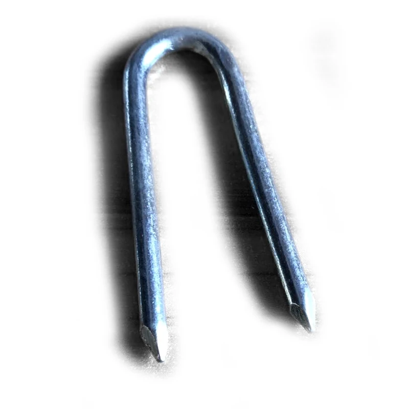 Zinc coated Q195 carbon steel iron  galvanized U type u type nail with diamond sharp with low factory price
