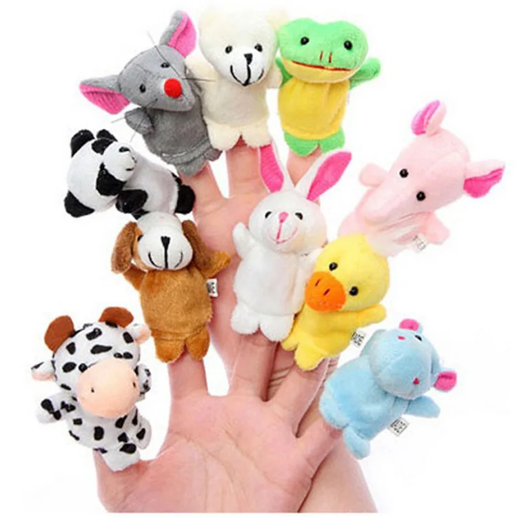 Trending Products Cheap Stuffed Animals Toys 10pcs Stuffed Animal Plush Toy Finger Puppet for Baby Gifts Finger Hand Puppet