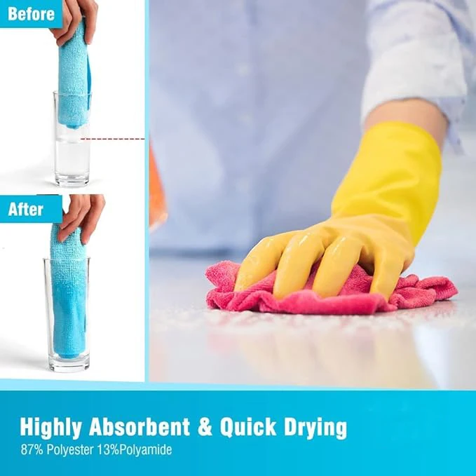 Custom Reusable Microfiber Cleaning Towels Factory Microfibre Strong Water Absorbent Cloths Kitchen Micro Fiber Cleaning Cloth