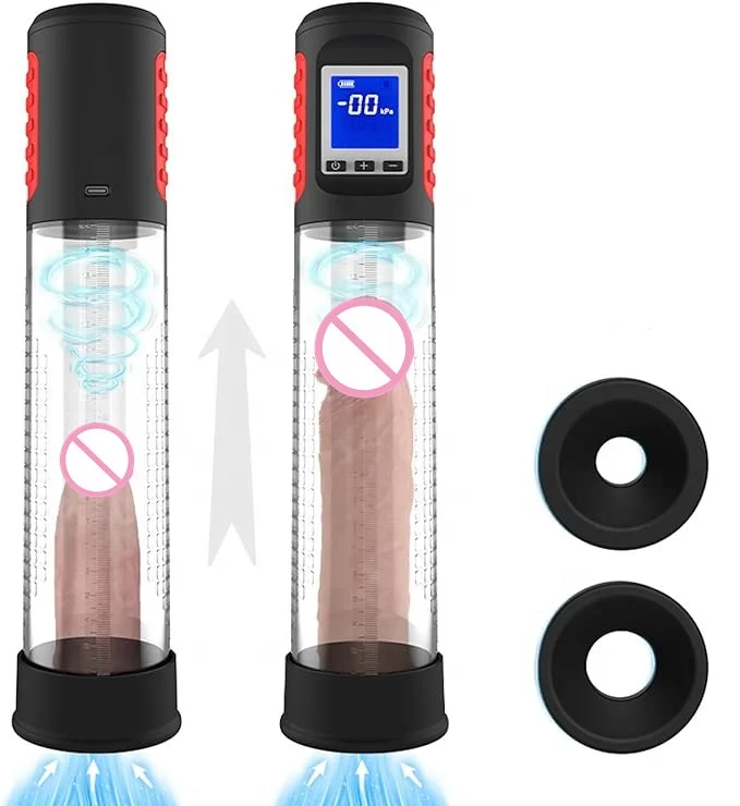 Electric Penis Vacuum Pump Male Sex Toys, Rechargeable 6 Frequency Mode Vacuum Penis Extension Pump Cock Pump Device for Man