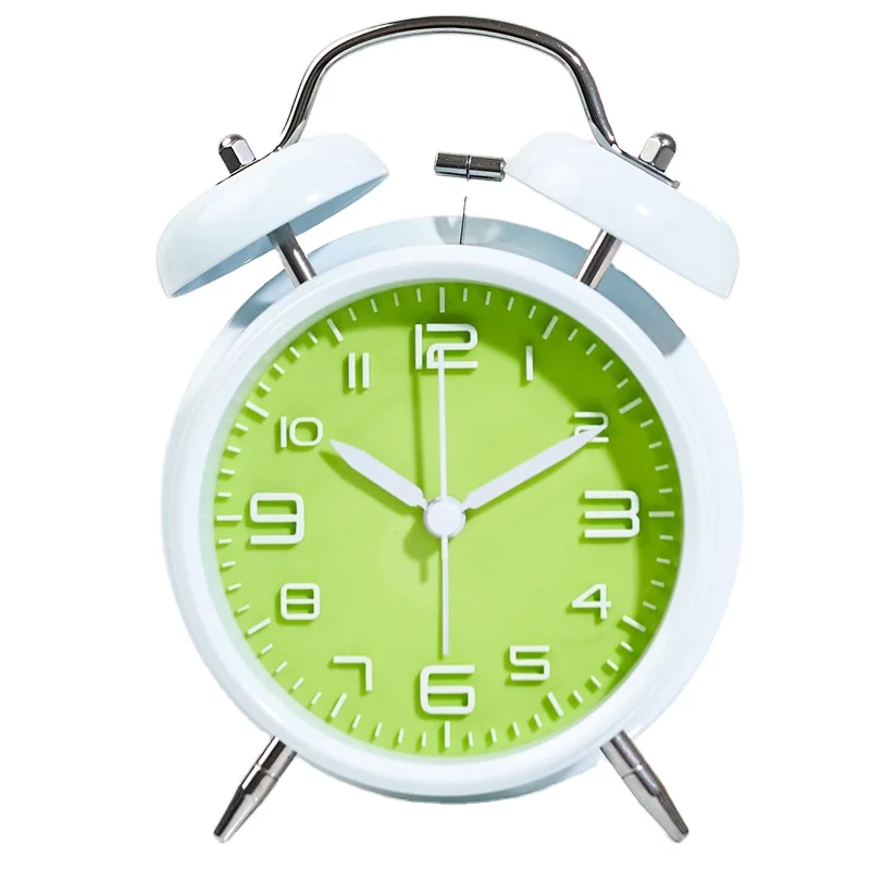 Настраиваемый двойной колокольчик стерео тихий аналоговый металлический Настольный будильник в стиле ретро