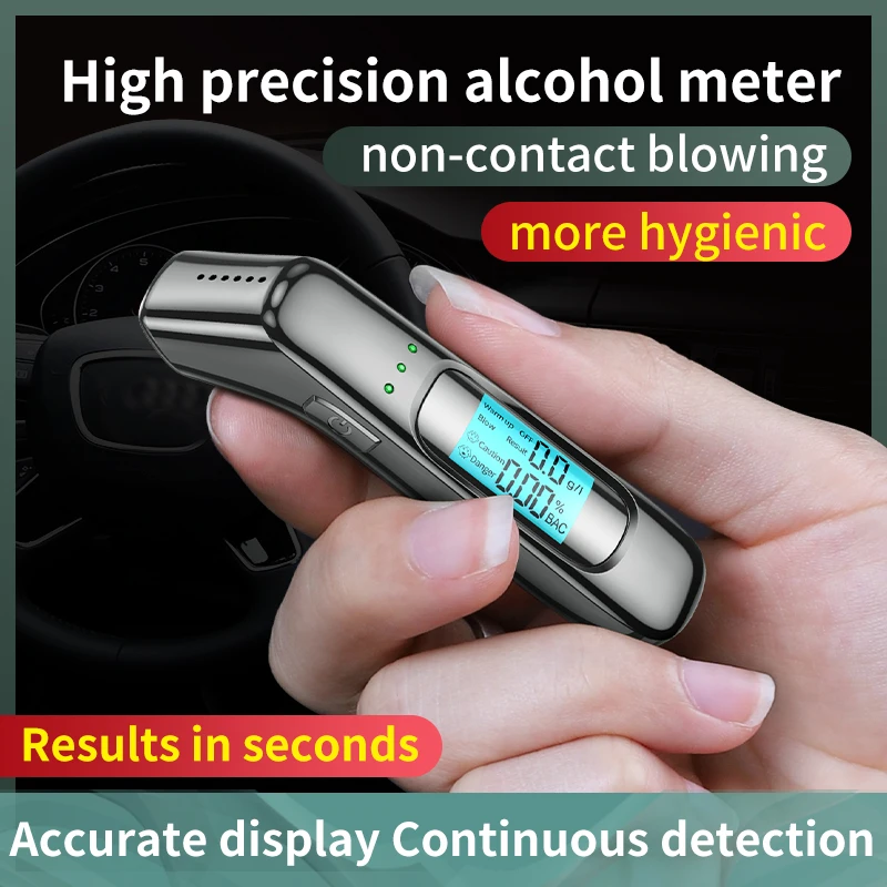 Factory Professional C09 Breath Alcohol Tester Rechargeable High Accuracy Led Screen Digital Display Alcohol Detector