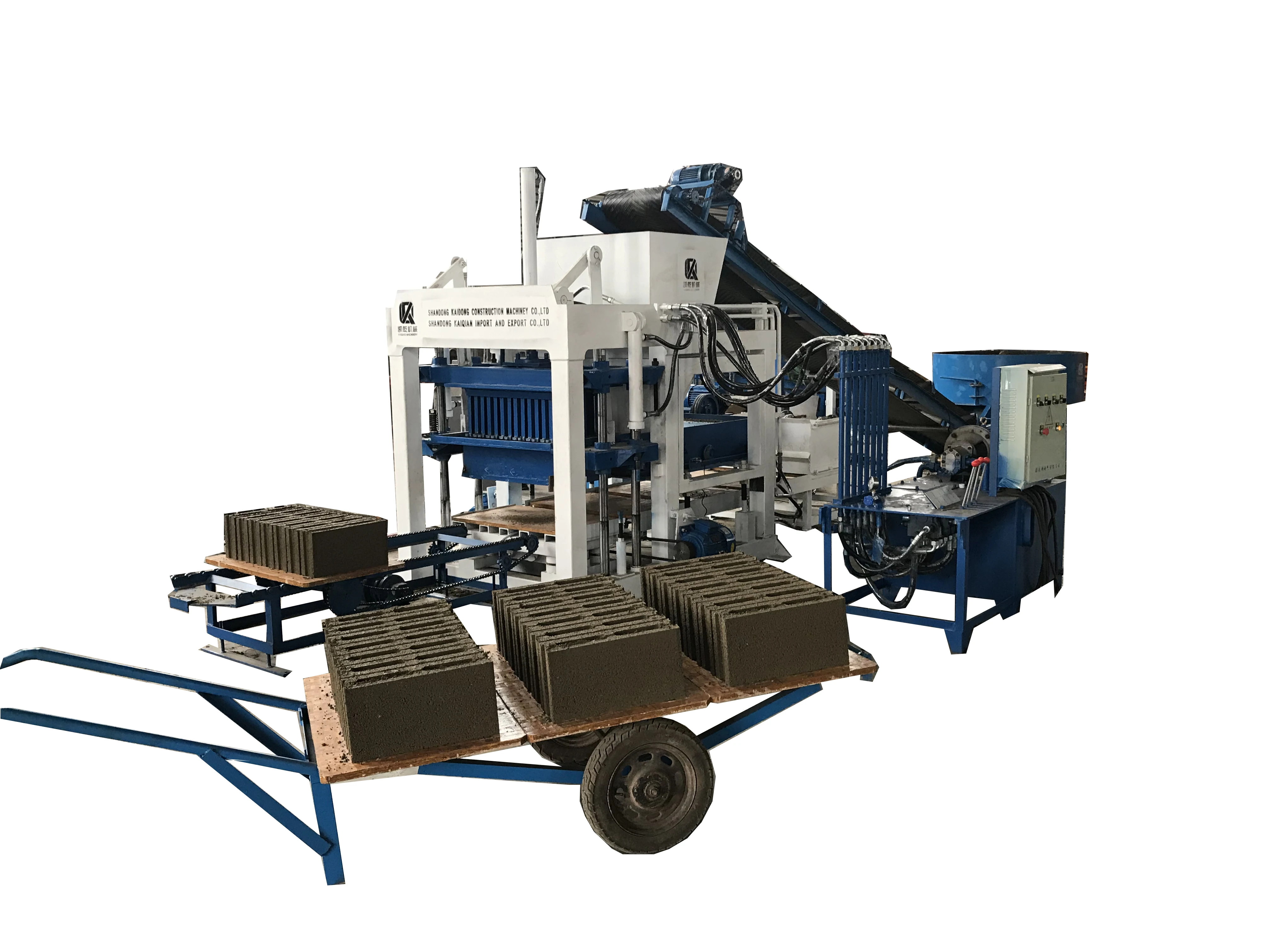 QT4-15D hydraulic press automatic block making machine hollow concrete cement blocks brick making machine