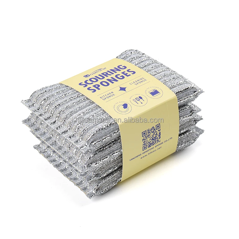 Foamstar Polyethylene terephthalate (PET) Fibres Sponge Scourer Customized Acceptable Household Cleaning Sponge