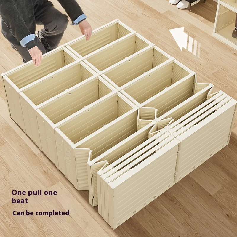wholesale transparent plastic stackable shoe storage boxer free-installation folding sneaker plastic display organizer