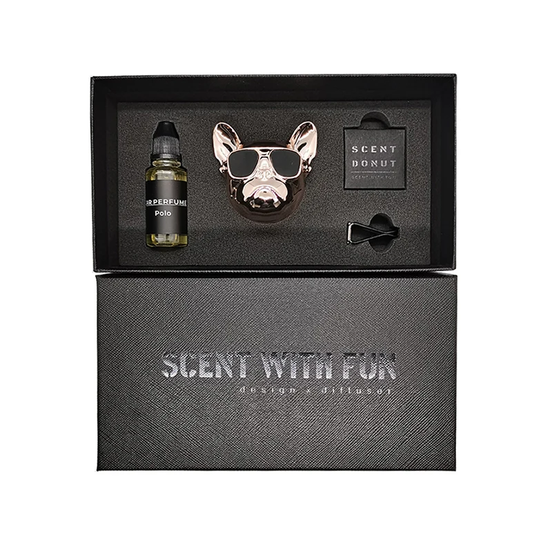 Creative Design With Sunglasses Aromatherapy Vehicle Decoration Vent Perfume Clip Bulldog Head Car Air Freshener