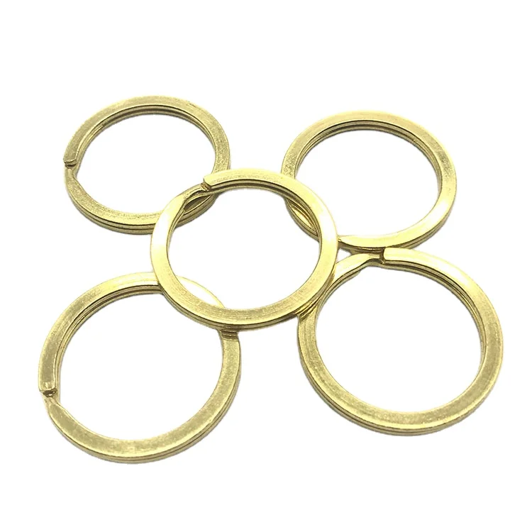 Custom 30cm Gold Metal Round Edged Keyring Galvanized Zinc Plated Flat Made of Iron and Brass Copper Material